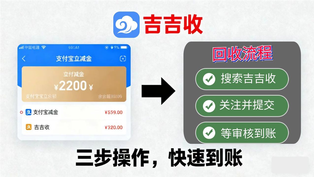 支付宝立减金套装回收指南：吉吉收盘活闲置，安心变现